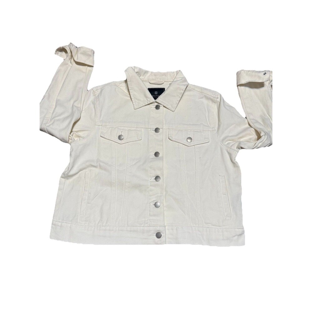 Bagatelle White Button Front Jean Jacket Women's Large  Classic Basic Retro Y2K